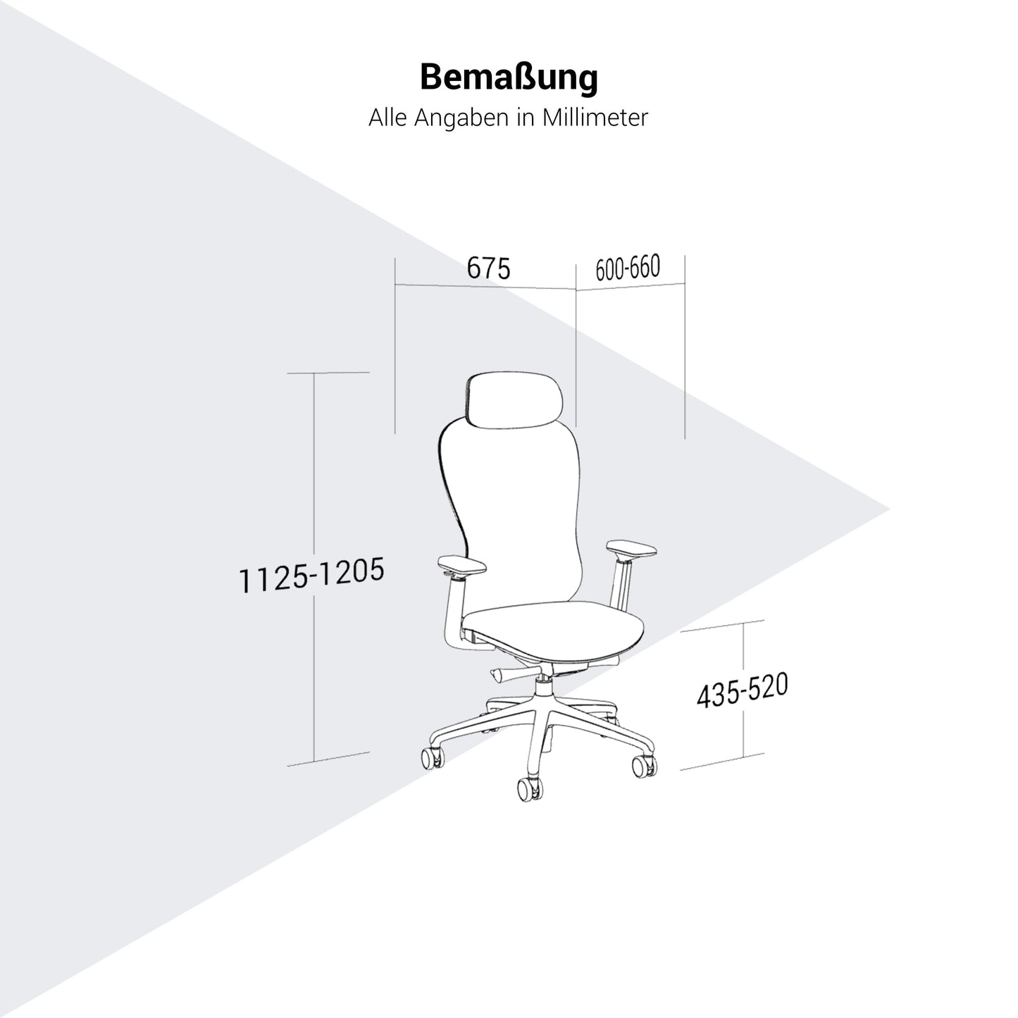 ACTIVE PRO Bürodrehstuhl | Synchronmechanik, 4D-Armlehnen, Grau