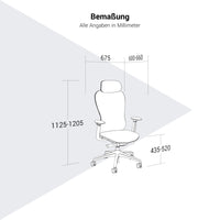 ACTIVE PRO Bürodrehstuhl | Synchronmechanik, 4D-Armlehnen, Grau