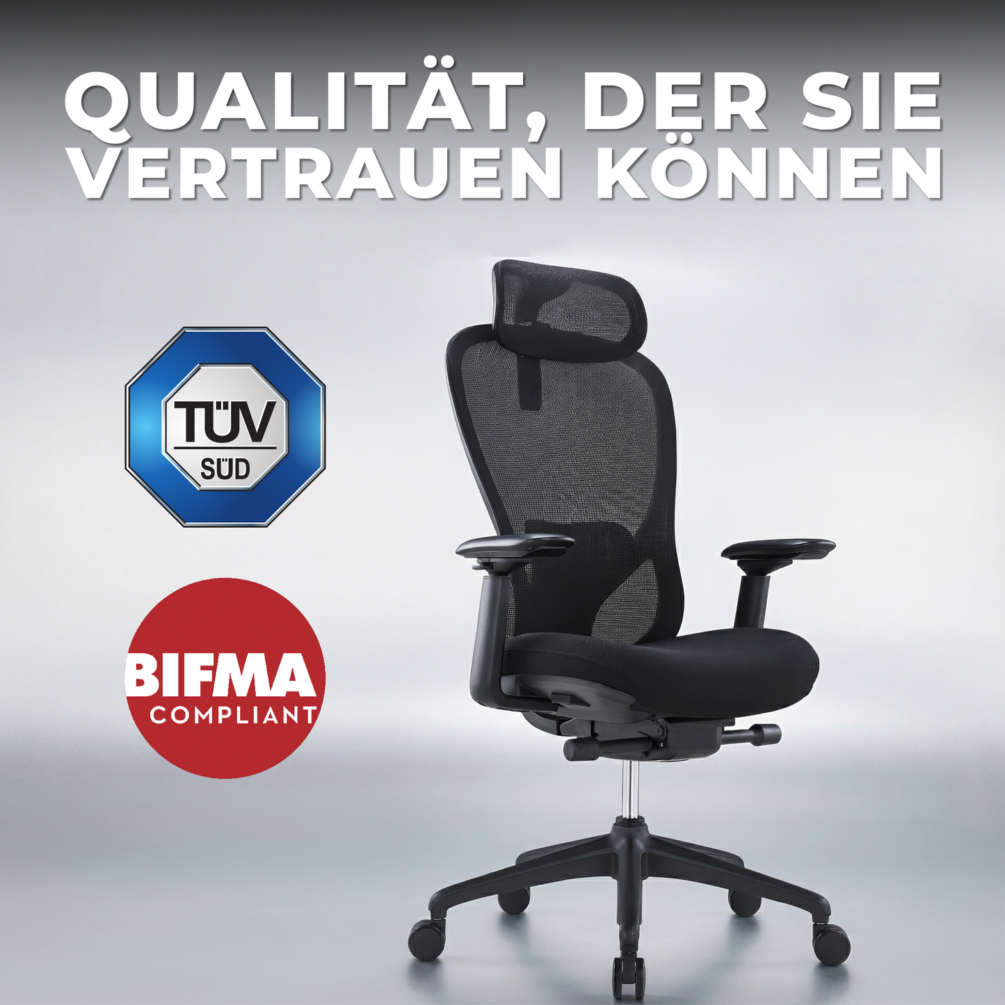 ACTIVE PRO Bürodrehstuhl | Synchronmechanik, 4D-Armlehnen, Schwarz