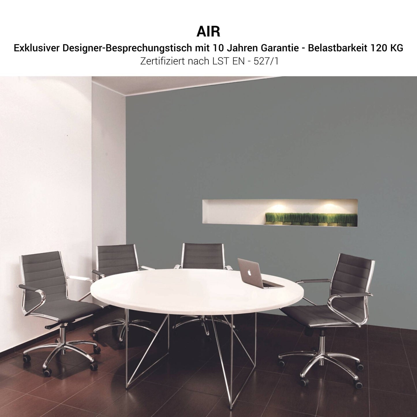 Table de réunion AIR | Rond, Ø 1200 mm (4 personnes), gris perle