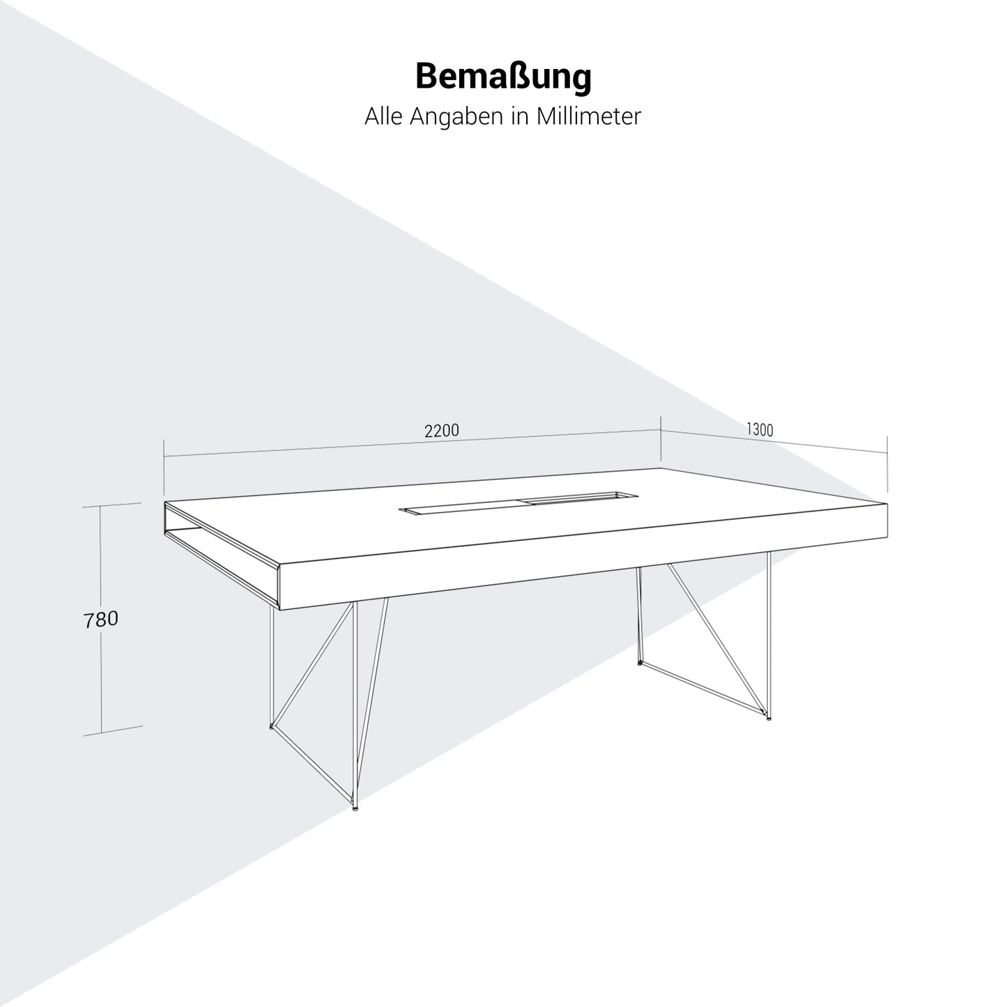 AIR EXECUTIVE Konferenztisch | 2200 x 1300 mm (8 Personen)
