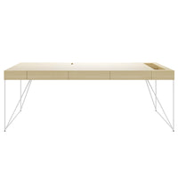 Bureau exécutif AIR | 2200 x 800 mm, tiroirs intégrés, placage frêne