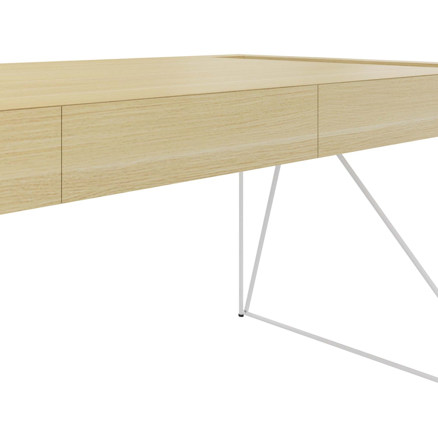 AIR executive desk | 2200 x 800 mm, integrated drawers, ash veneer