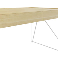 AIR executive desk | 2200 x 800 mm, integrated drawers, ash veneer