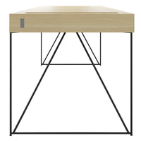 Bureau exécutif AIR | 2200 x 800 mm, tiroirs intégrés, placage frêne