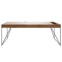 AIR Chefschreibtisch | 2200 x 800 mm, integrierte Schubladen, Nussbaum Furnier