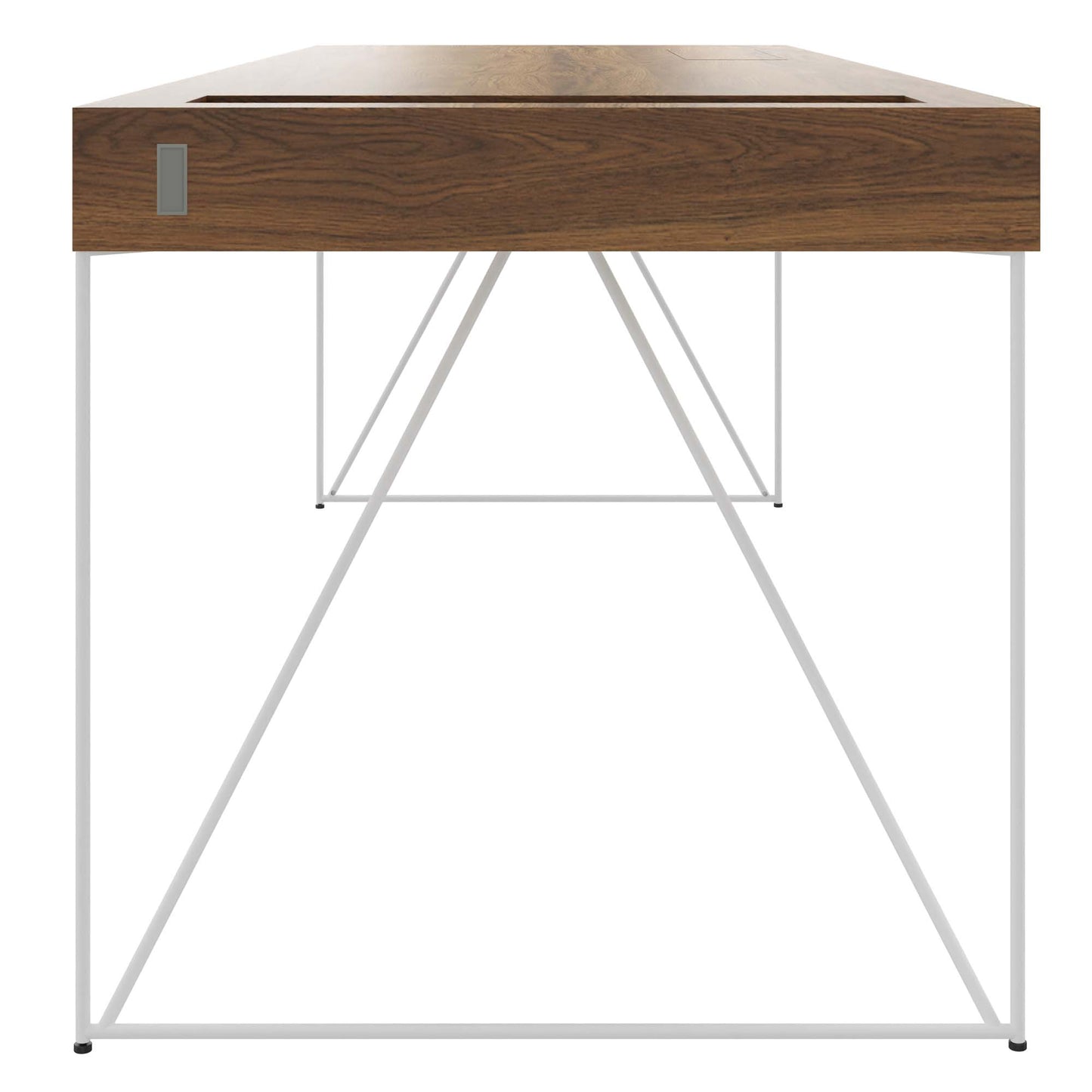 AIR Chefschreibtisch | 2200 x 800 mm, integrierte Schubladen, Nussbaum Furnier