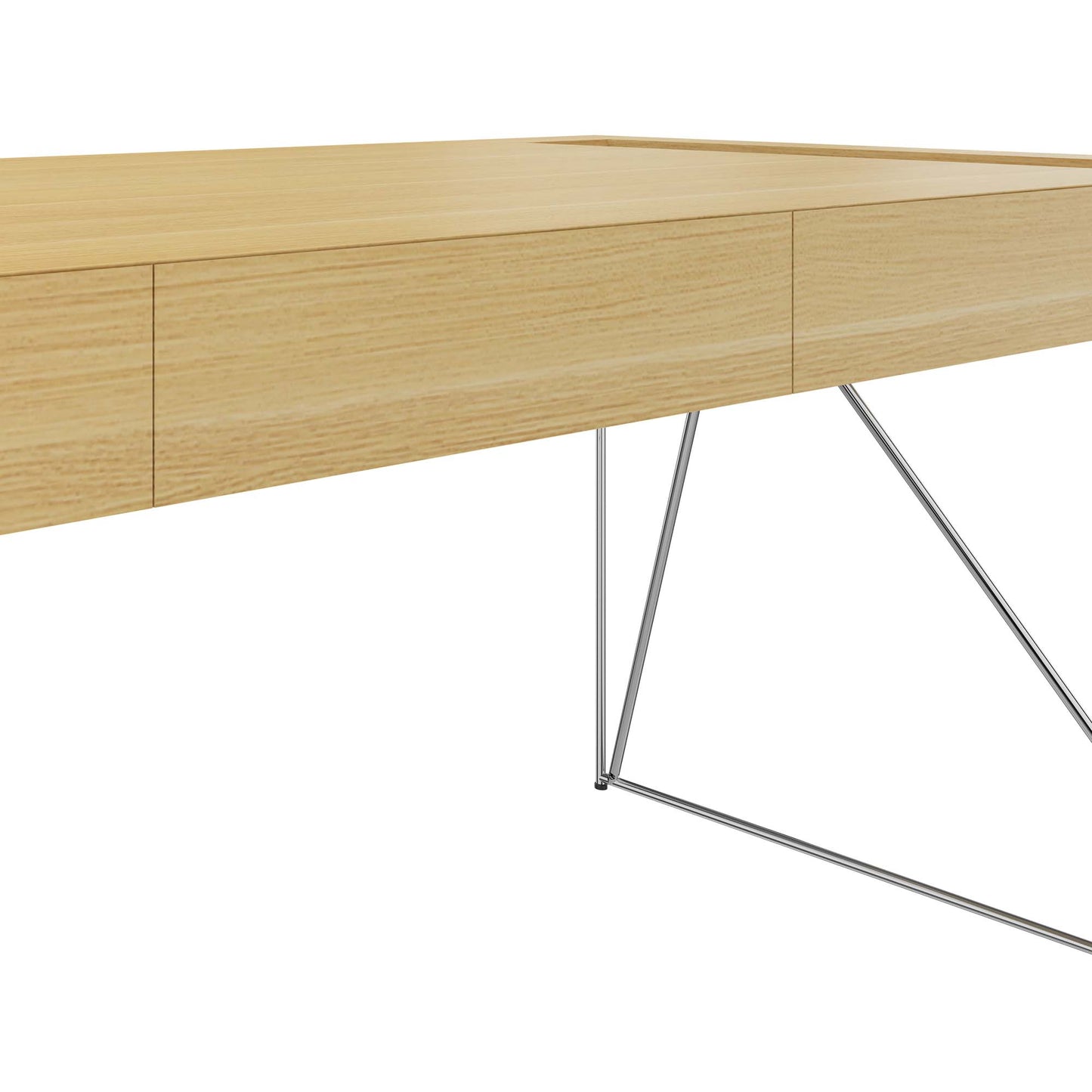 Bureau exécutif AIR | 2200 x 800 mm, tiroirs intégrés, placage chêne