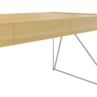 Bureau exécutif AIR | 2200 x 800 mm, tiroirs intégrés, placage chêne