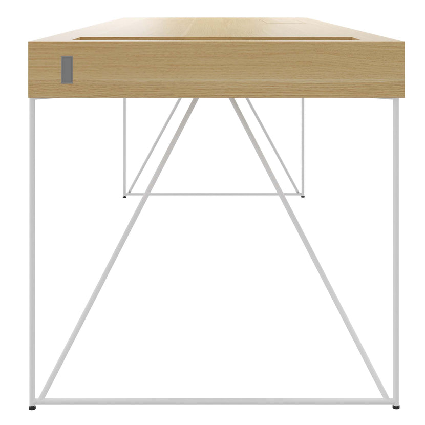 AIR executive desk | 2200 x 800 mm, integrated drawers, oak veneer
