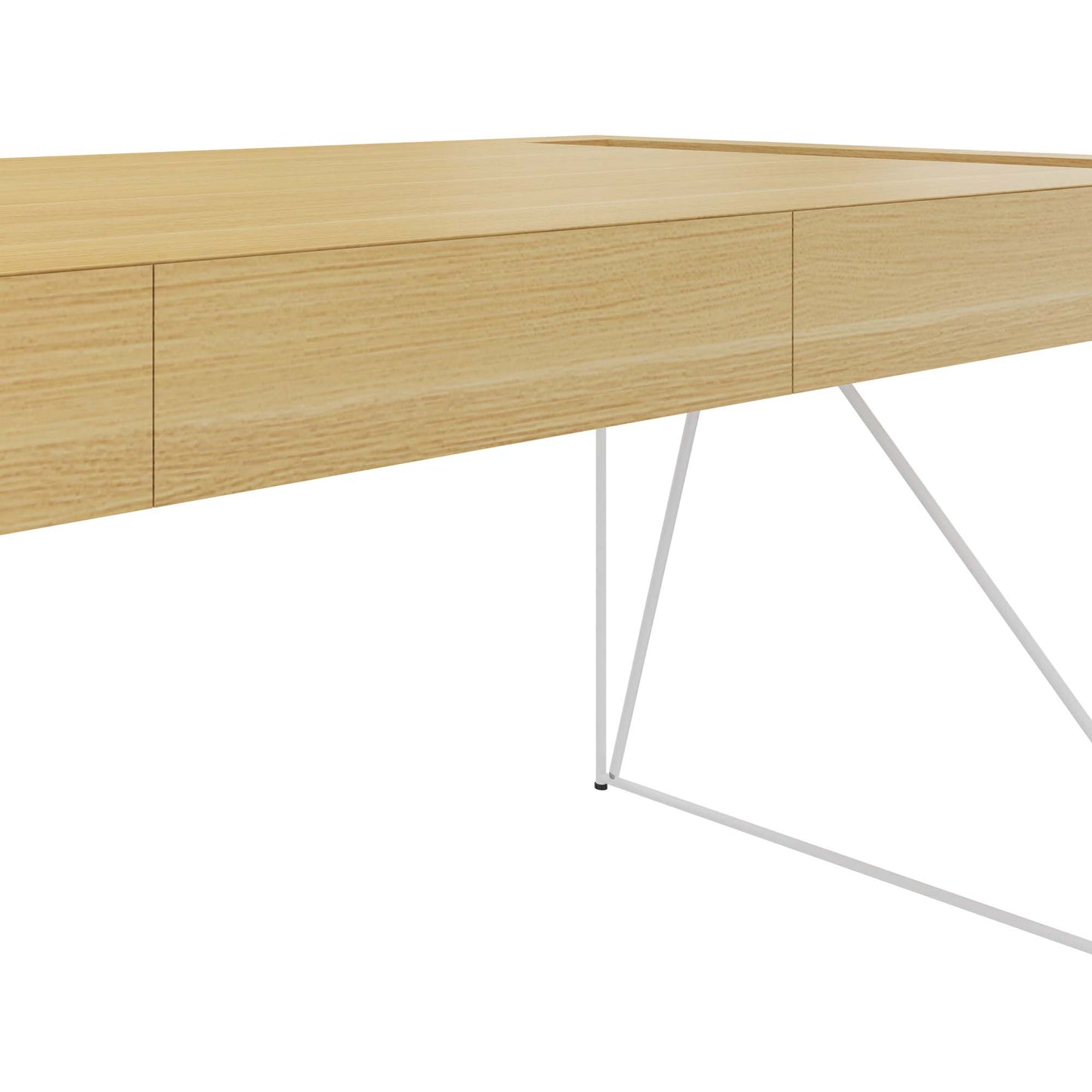 Bureau exécutif AIR | 2200 x 800 mm, tiroirs intégrés, placage chêne