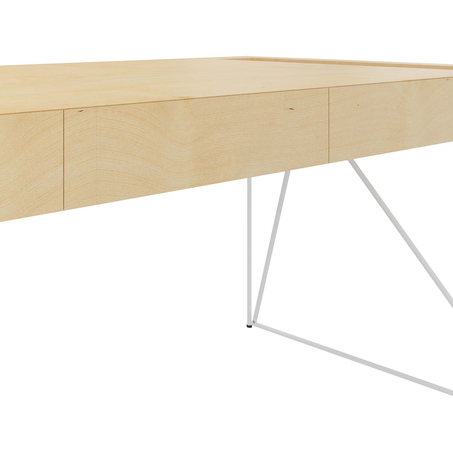 Bureau exécutif AIR | 2200 x 800 mm, tiroirs intégrés, placage érable