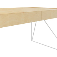 Bureau exécutif AIR | 2200 x 800 mm, tiroirs intégrés, placage érable