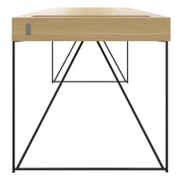 Bureau exécutif AIR | 2200 x 800 mm, tiroirs intégrés, placage chêne