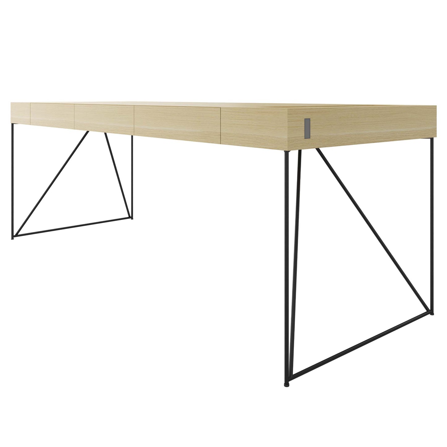 Bureau exécutif AIR | 2200 x 800 mm, tiroirs intégrés, placage frêne