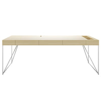 Bureau exécutif AIR | 2200 x 800 mm, tiroirs intégrés, placage frêne