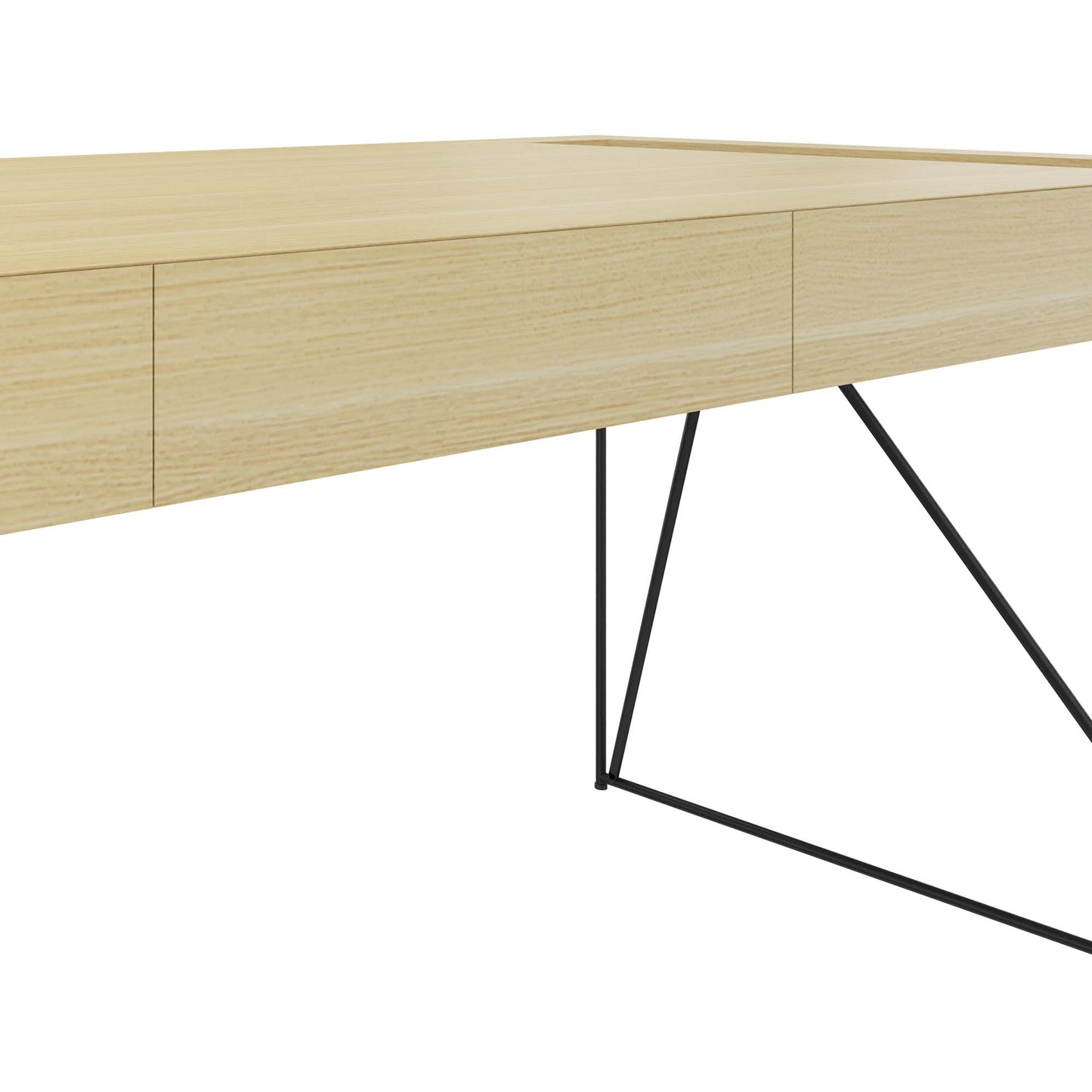 AIR executive desk | 2200 x 800 mm, integrated drawers, ash veneer