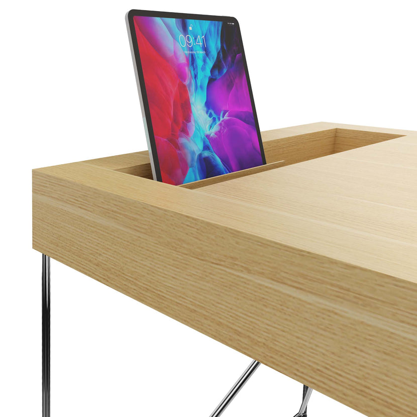AIR Chefschreibtisch | 2200 x 800 mm, integrierte Schubladen, Eiche Furnier