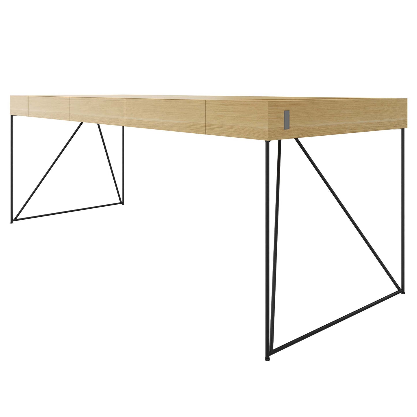 Bureau exécutif AIR | 2200 x 800 mm, tiroirs intégrés, placage chêne