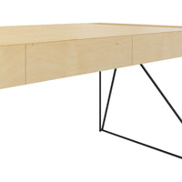 Bureau exécutif AIR | 2200 x 800 mm, tiroirs intégrés, placage érable