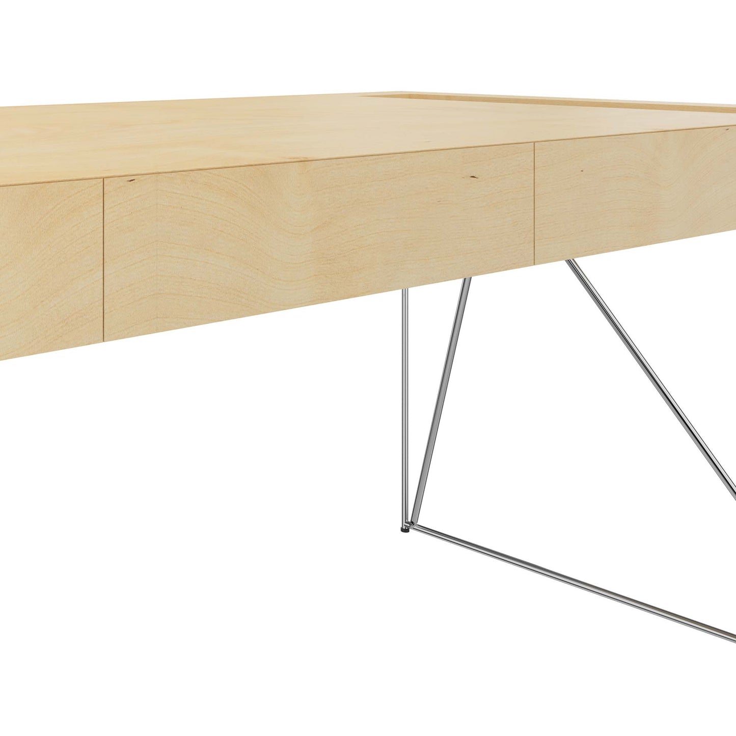 Bureau exécutif AIR | 2200 x 800 mm, tiroirs intégrés, placage érable