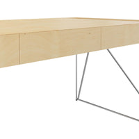 Bureau exécutif AIR | 2200 x 800 mm, tiroirs intégrés, placage érable