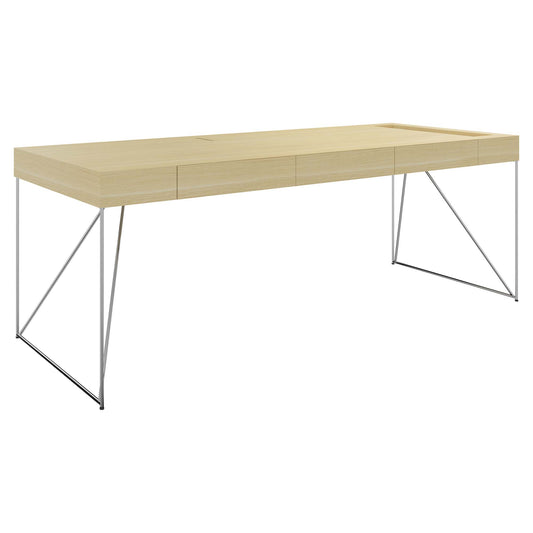 AIR executive desk | 2200 x 800 mm, integrated drawers, ash veneer