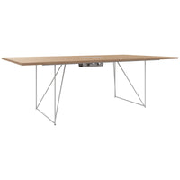 AIR conference table | Electrified, 2200 x 1300 mm, amber oak