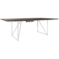 AIR conference table | Electrified, 2200 x 1300 mm, walnut