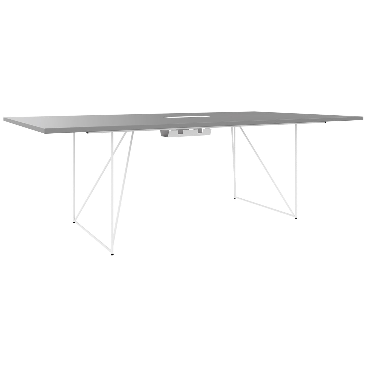 Table de conférence AIR | Électrifié, 2200 x 1300 mm, gris perle