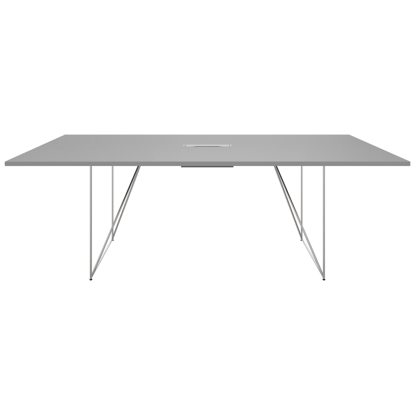 Table de conférence AIR | Électrifié, 2200 x 1300 mm, gris perle