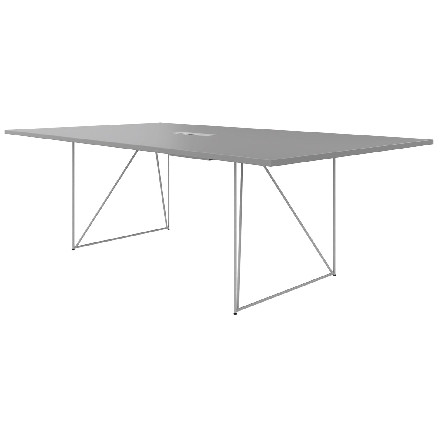 Table de conférence AIR | Électrifié, 2200 x 1300 mm, gris perle