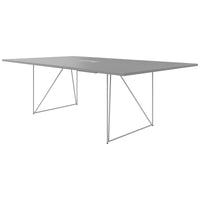 Table de conférence AIR | Électrifié, 2200 x 1300 mm, gris perle