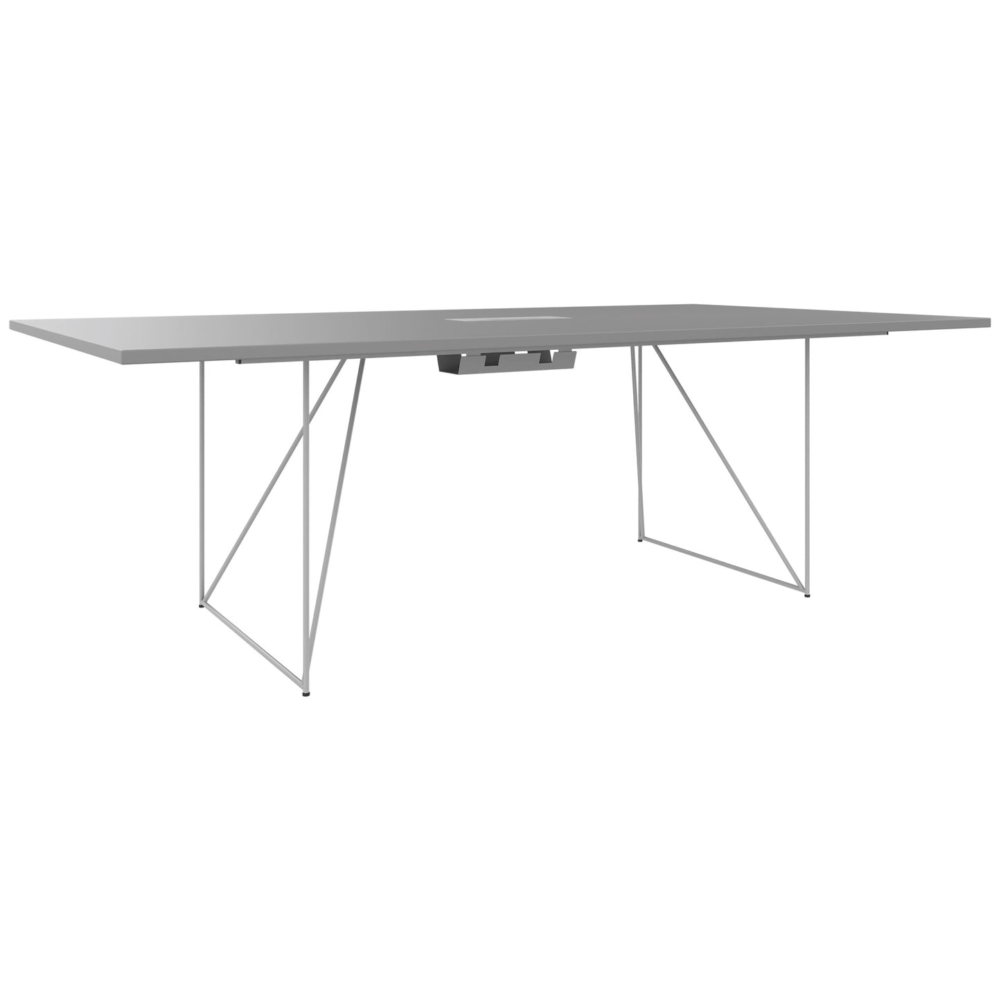 Table de conférence AIR | Électrifié, 2200 x 1300 mm, gris perle