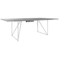 Table de conférence AIR | Électrifié, 2200 x 1300 mm, gris perle