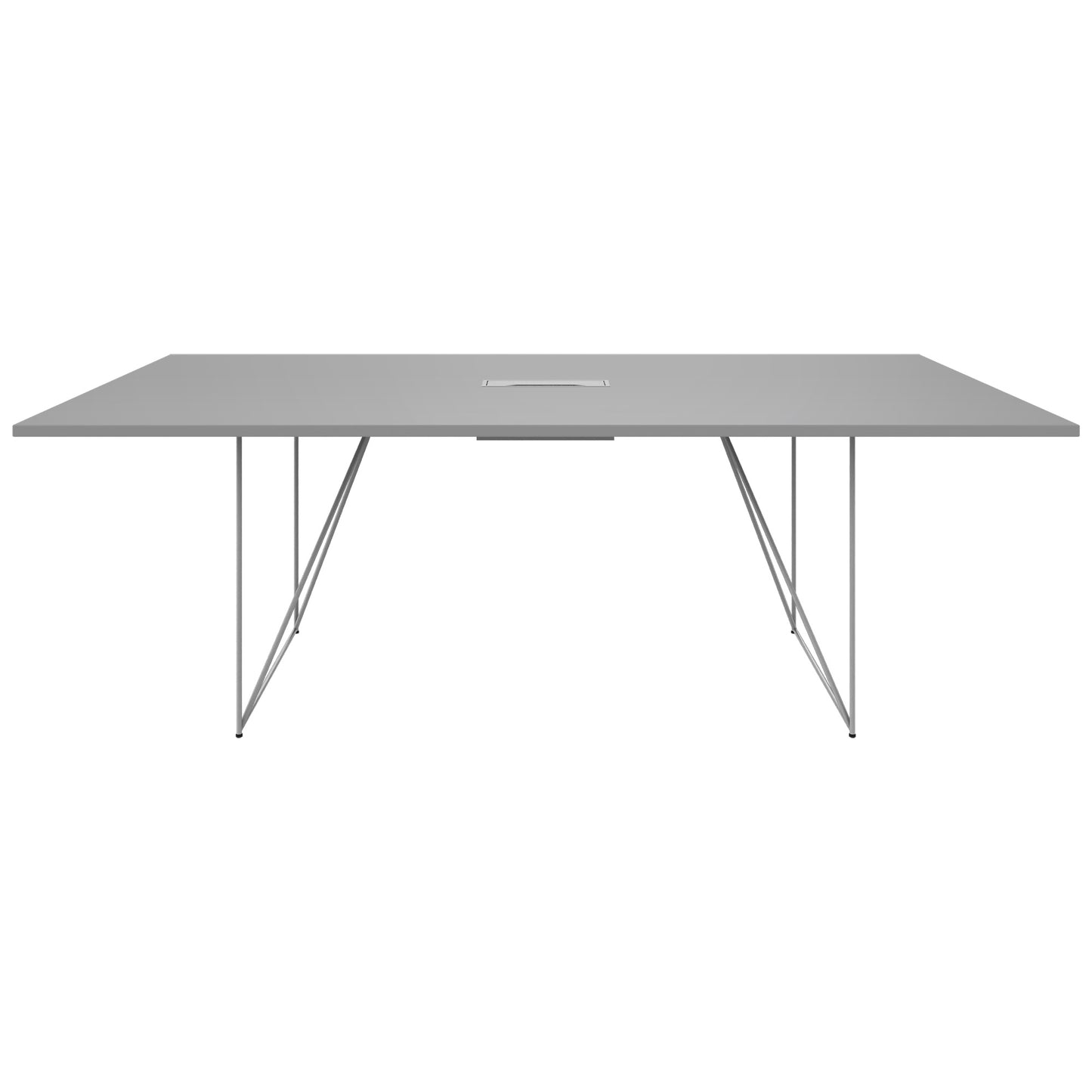 Table de conférence AIR | Électrifié, 2200 x 1300 mm, gris perle