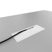 Table de conférence AIR | Électrifié, 2200 x 1300 mm, gris perle