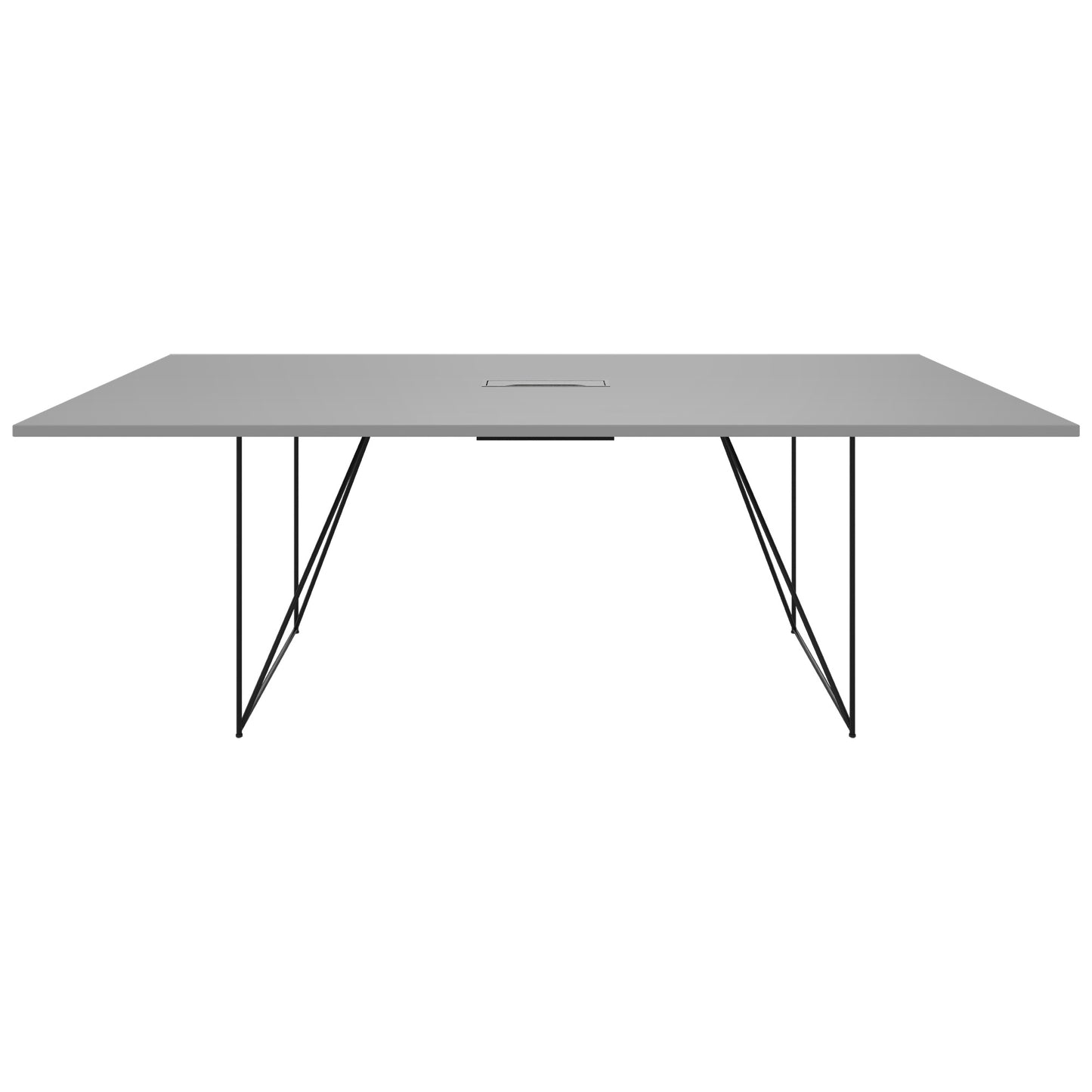 Table de conférence AIR | Électrifié, 2200 x 1300 mm, gris perle