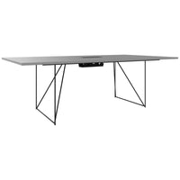 Table de conférence AIR | Électrifié, 2200 x 1300 mm, gris perle