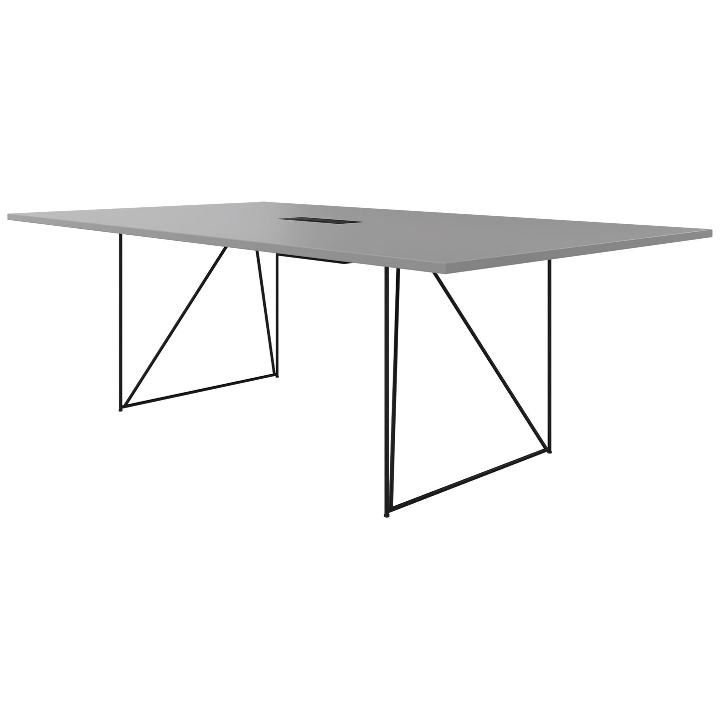 Table de conférence AIR | Électrifié, 2200 x 1300 mm, gris perle