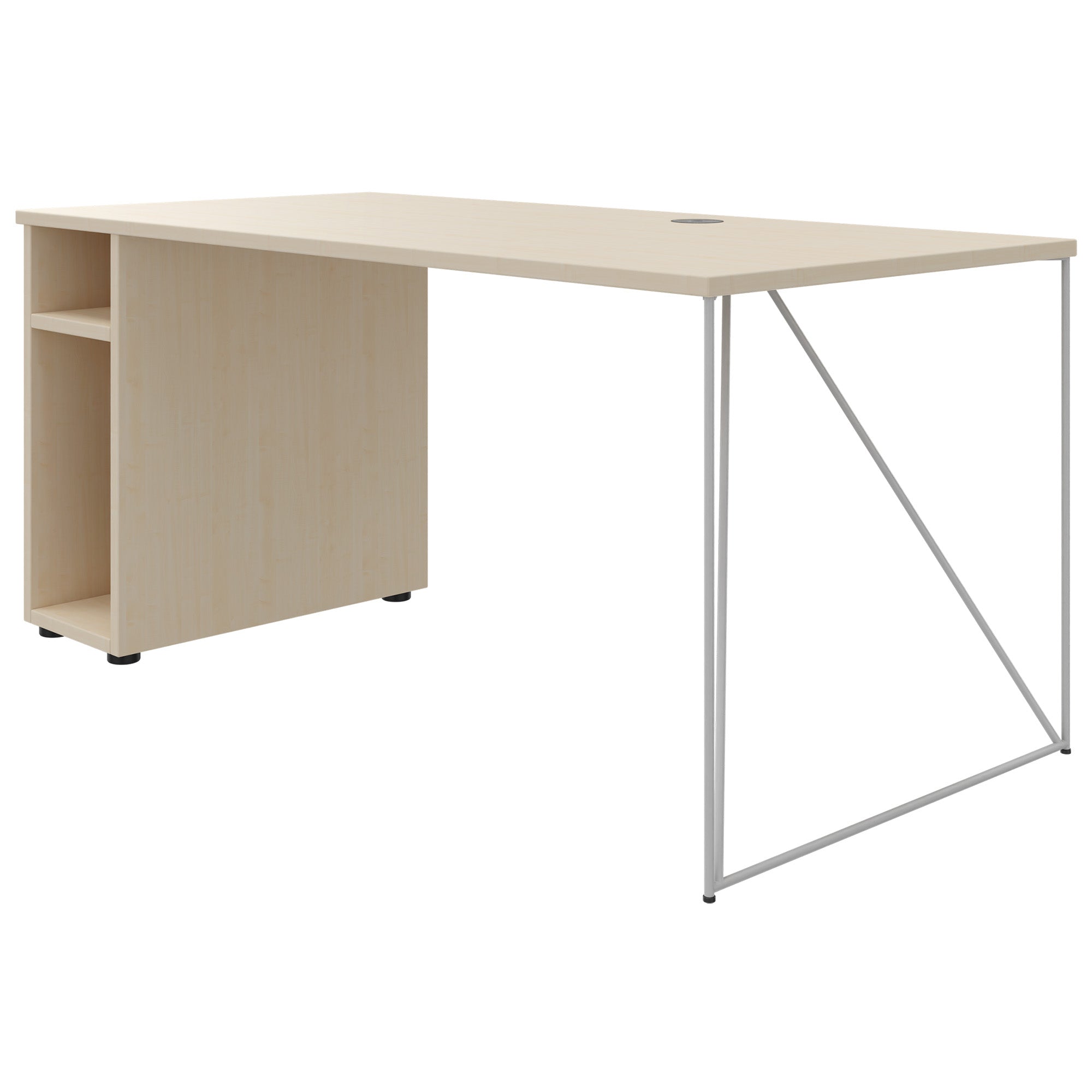 AIR Scrivania | 1600 - 1800 mm, compartimento per computer, acero