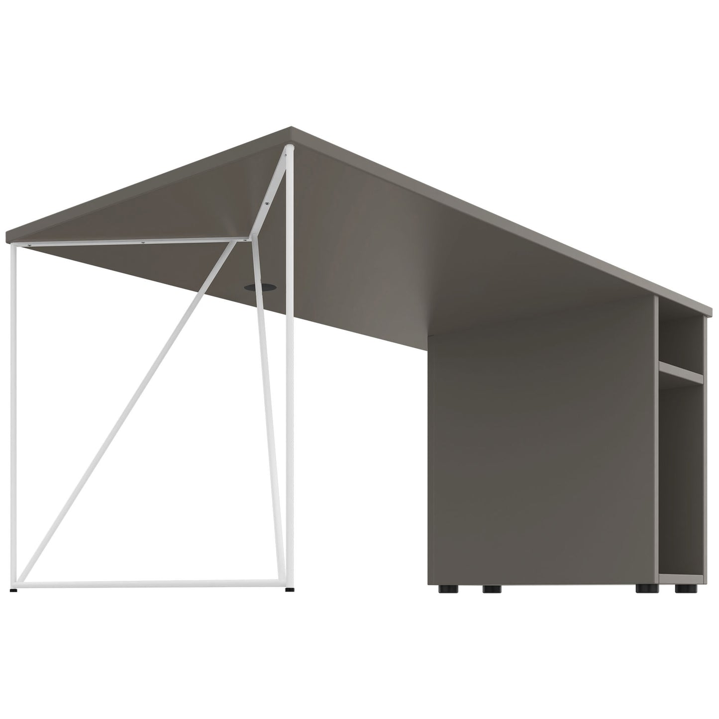 Bureau AIR | 1600 - 1800 mm, compartiment ordinateur, gris Cubanite