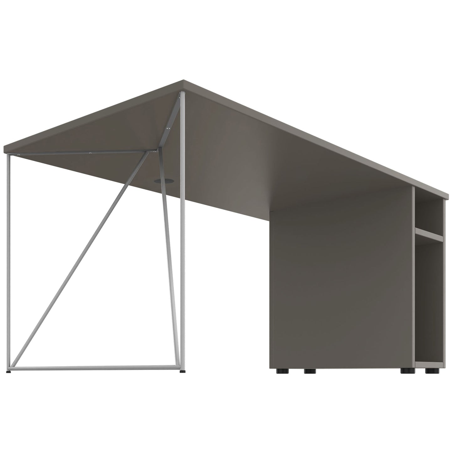 Bureau AIR | 1600 - 1800 mm, compartiment ordinateur, gris Cubanite