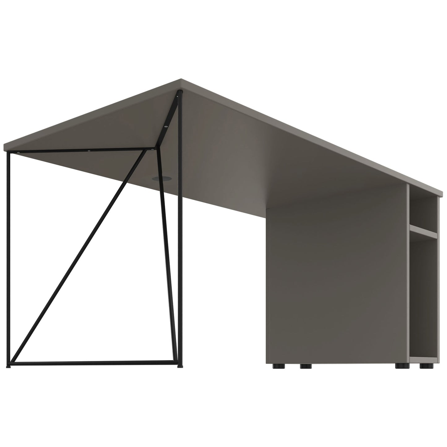 Bureau AIR | 1600 - 1800 mm, compartiment ordinateur, gris Cubanite