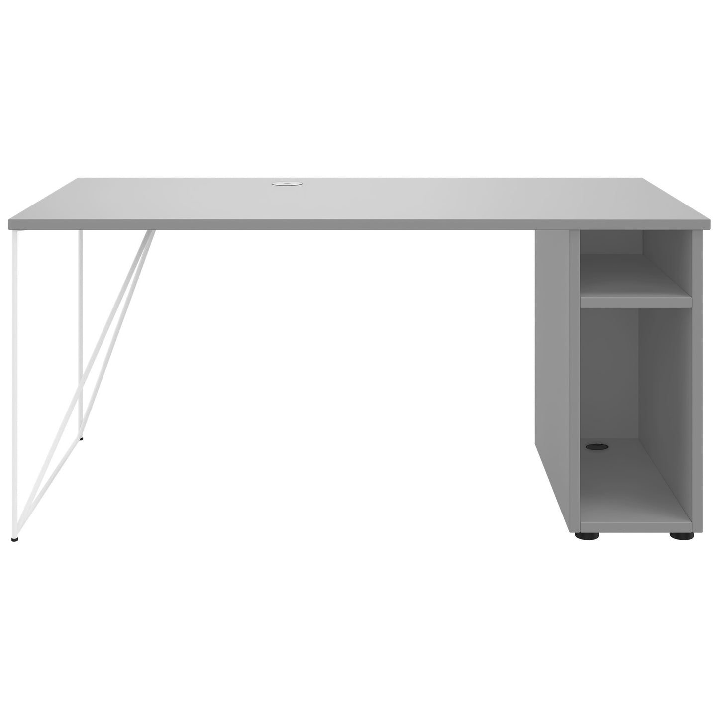 Bureau AIR | 1600 - 1800 mm, compartiment ordinateur, gris perle