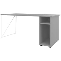 Bureau AIR | 1600 - 1800 mm, compartiment ordinateur, gris perle