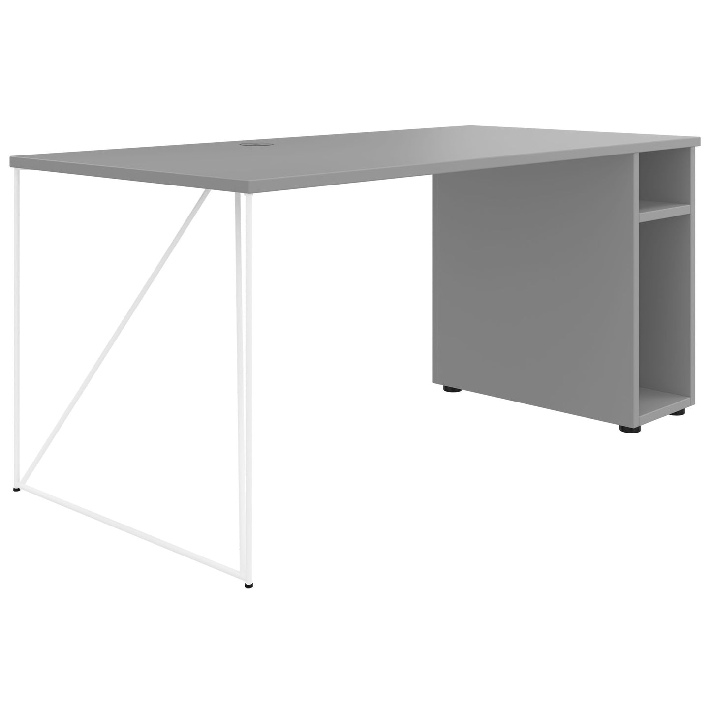 Bureau AIR | 1600 - 1800 mm, compartiment ordinateur, gris perle