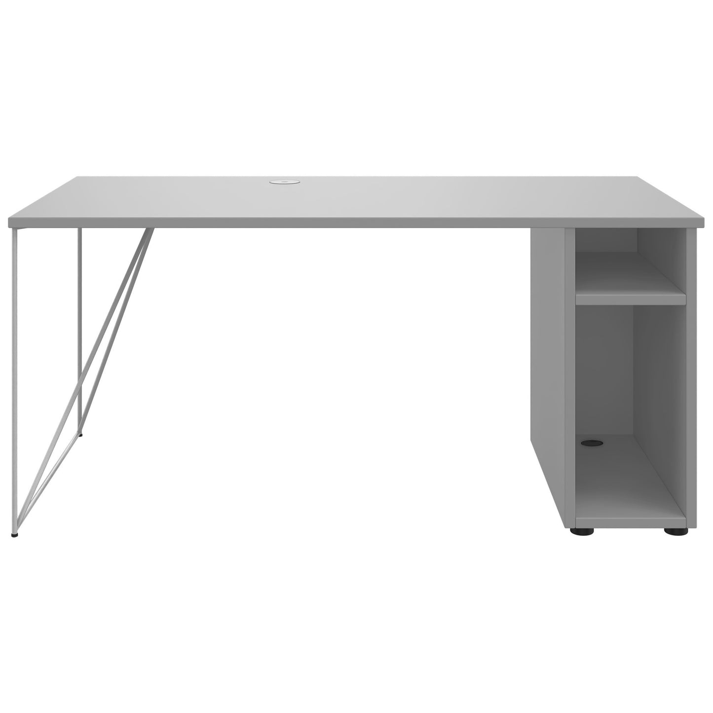 Bureau AIR | 1600 - 1800 mm, compartiment ordinateur, gris perle