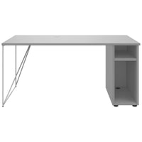 Bureau AIR | 1600 - 1800 mm, compartiment ordinateur, gris perle