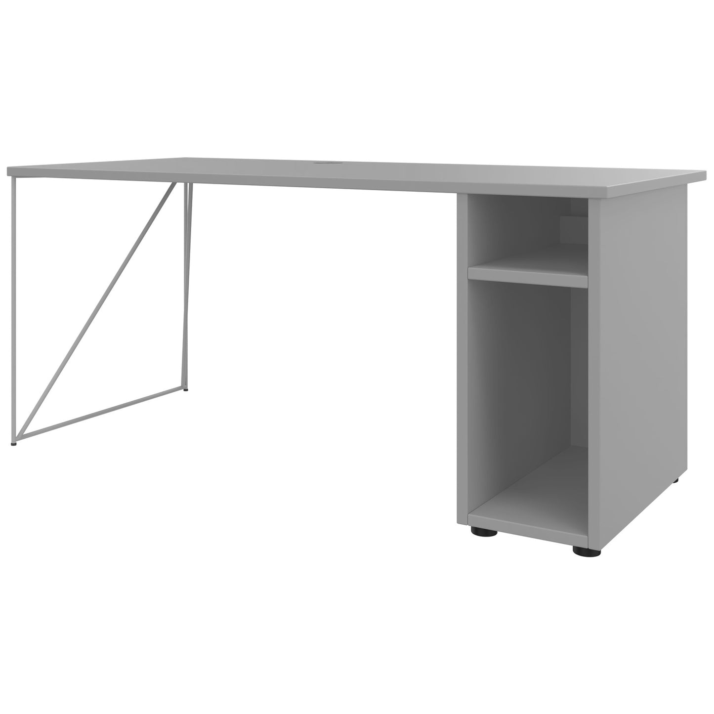 Bureau AIR | 1600 - 1800 mm, compartiment ordinateur, gris perle